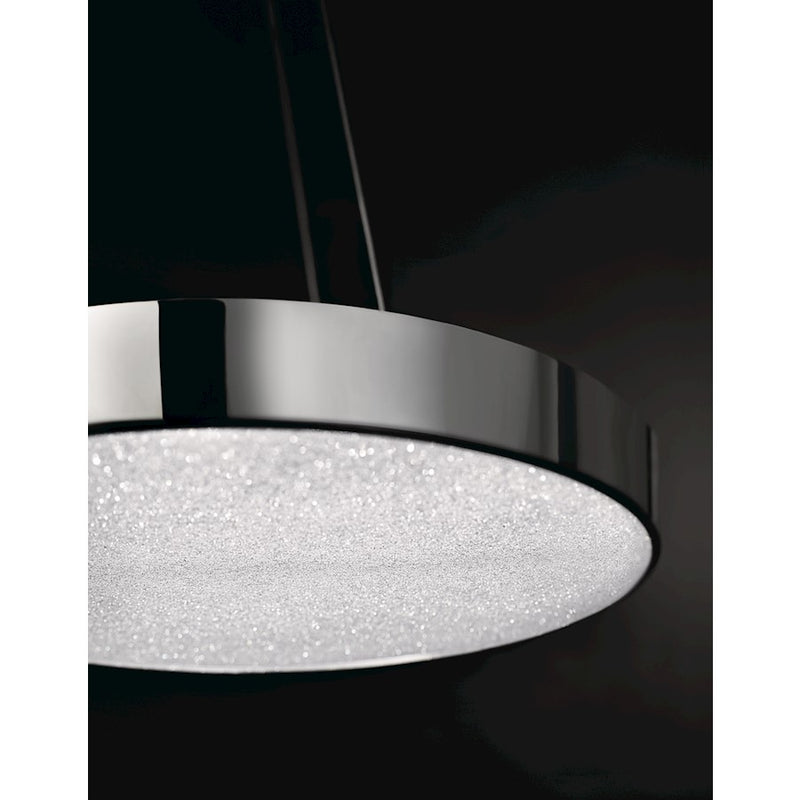 Kichler Crystal Moon 20in 1-Light LED Pendant | Contemporary Chrome and Clear Crystal Glass | Dining Room & Entryway | 1500 Lumens | Model 83592