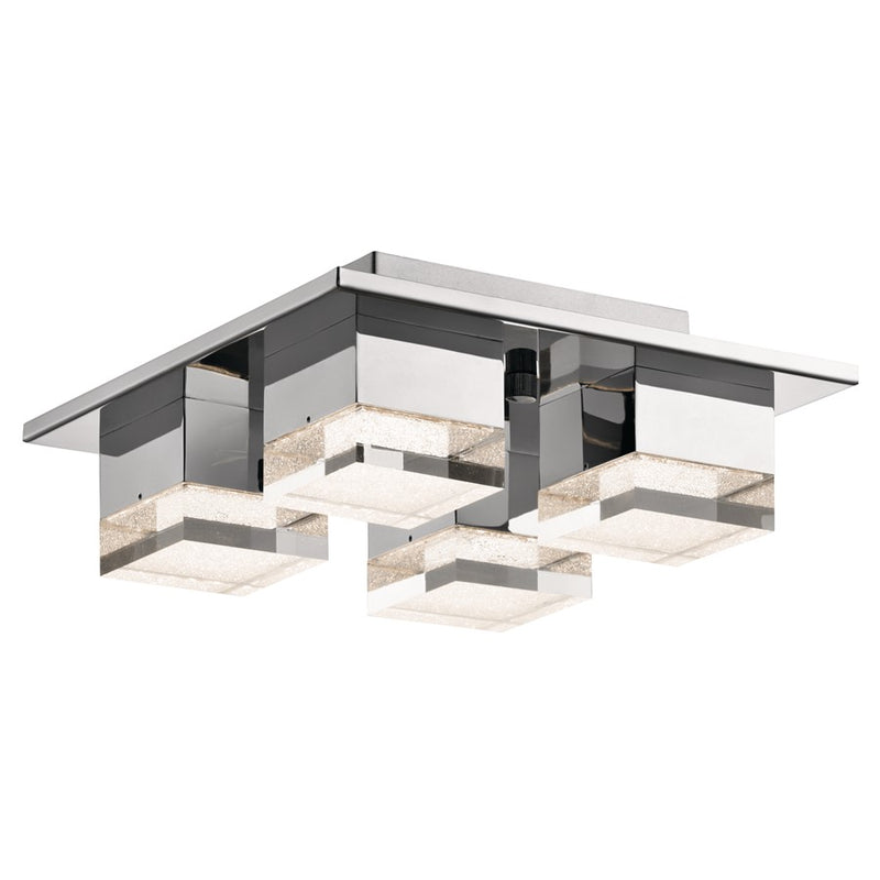 Kichler Gorve 4Lt 30" LED Flush Mount, Chrome/Acrylic/Cubic Zirconia - 83602