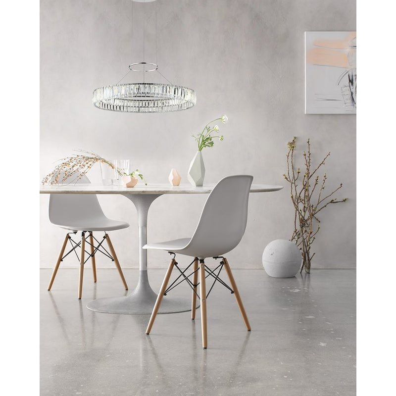 Kichler Annette 26in 1-Light LED Pendant | Contemporary Chrome and Clear Optical Crystal | Foyer & Dining Room | 26in Dia, 3in H | Model 83625