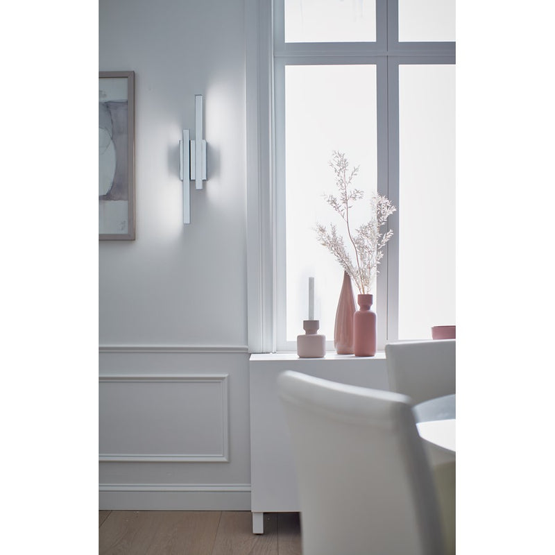 Kichler Idril 22in 2-Light LED Wall Sconce | Contemporary Brushed Nickel | Hallway & Living Room | 4.75 x 2.76 x 22.25 in | Model 83703