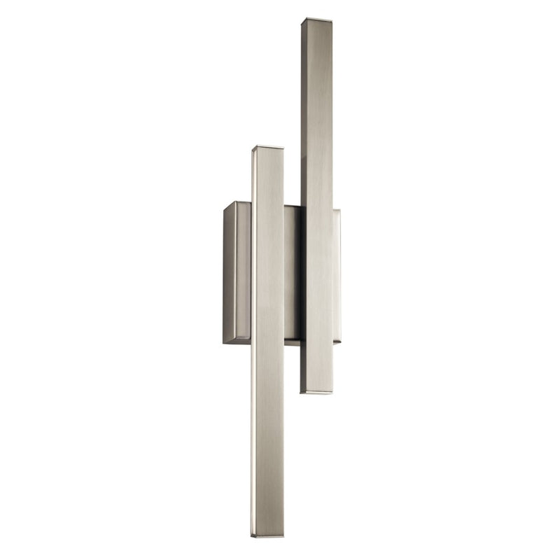 Kichler Idril 22in 2-Light LED Wall Sconce | Contemporary Brushed Nickel | Hallway & Living Room | 4.75 x 2.76 x 22.25 in | Model 83703