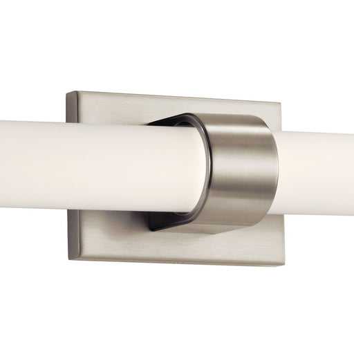 Kichler Izza 1Lt 25" Linear Bath Light, Nickel/Satin Etched Cased Opal