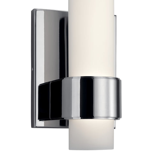 Kichler Izza 1 Light LED Wall Sconce, Chrome/Satin Etched Cased Opal