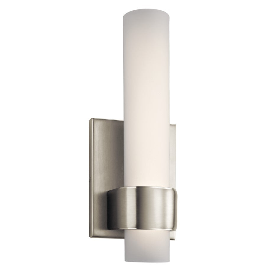 Kichler Izza 1 Light LED Wall Sconce, Nickel/Satin Etched Cased Opal - 83746