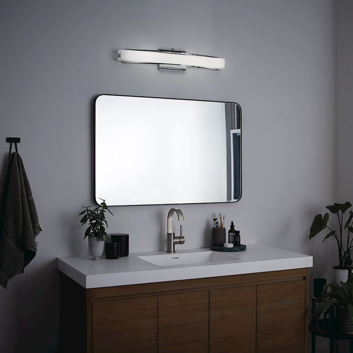 Kichler Rowan 1 Light 25" Linear Bath Light, Chrome/Clear Satin Etched