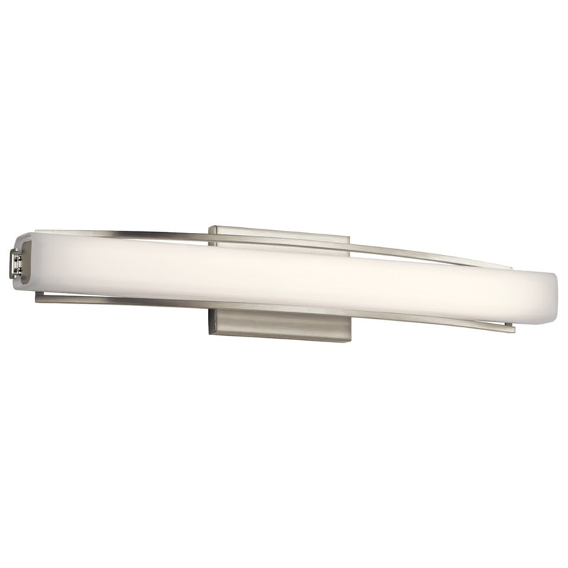Kichler Rowan 1 Light 25" Linear Bath Light, Nickel/Clear Satin Etched - 83759