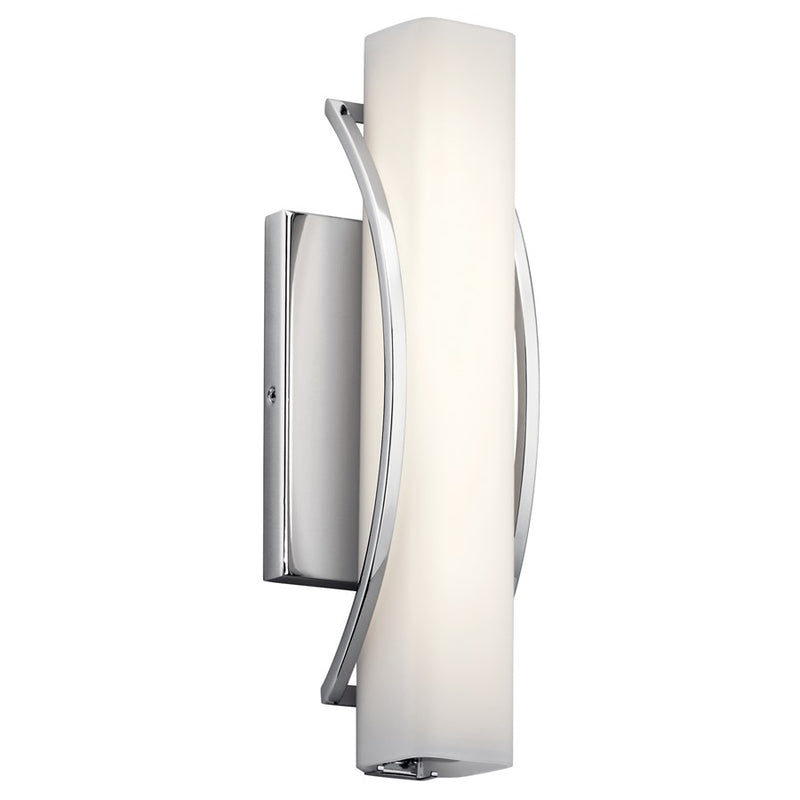 Kichler Rowan 1 Light 13" Linear Bath Light, Chrome/Clear Satin Etched