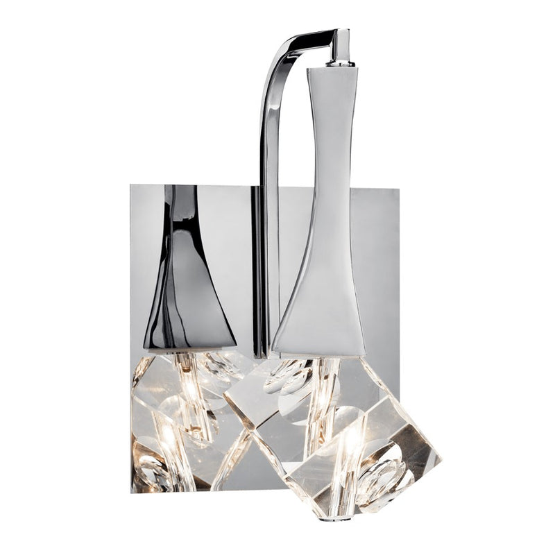 Kichler Rockne 1 Light LED Wall Sconce, Chrome/Clear Optical Crystal - 83775