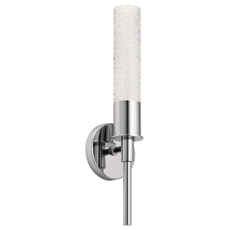Kichler Glacial 1 Light LED Wall Bracket, Chrome/Clear Textured - 83829