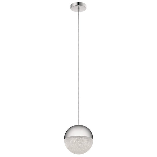 Kichler Moonlit 8in 1-Light LED Pendant | Contemporary Chrome and Crystal | Kitchen Island & Dining Room | 800 Lumens 3000K Dimmable | Model 83854