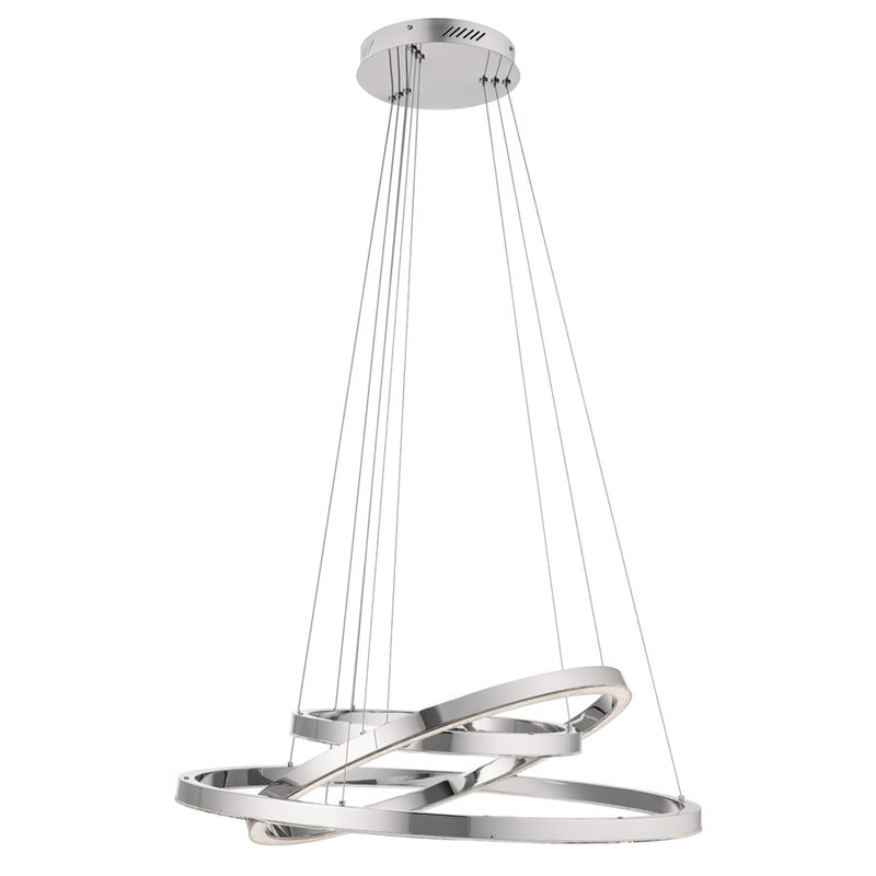Kichler Opus 24.5in 2-Light Chandelier | Chrome Steel | Dining Room & Living Room | 1.75 in H | Model 83864