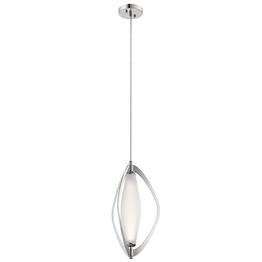 Kichler Kivik 12in 1-Light Pendant | Contemporary Chrome and Opal Acid Glass | Kitchen Island & Dining Room | 12 x 19 in | Model 83872
