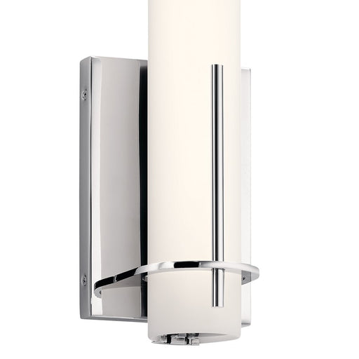 Kichler Traverso 1 Light Wall Sconce, Chrome/Satin Etched Opal