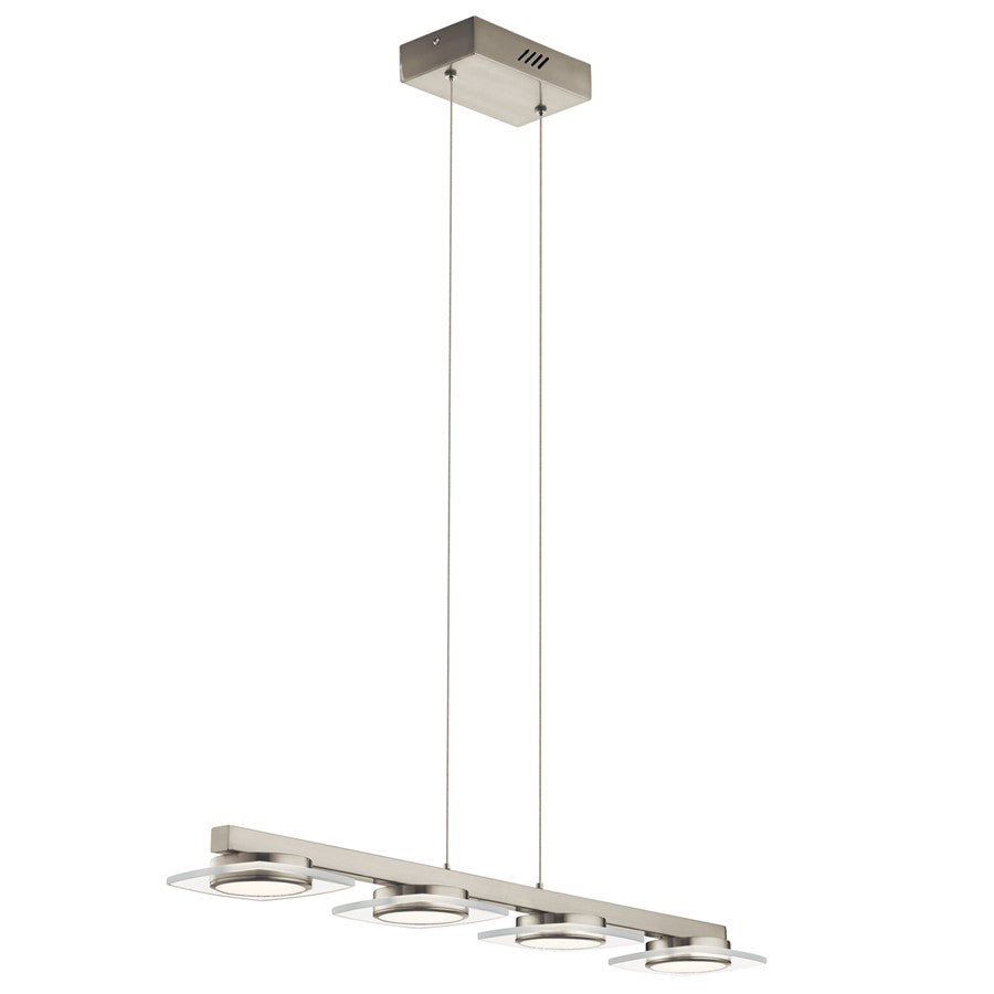 Kichler Azenda 4 Light Chandelier Linear, Brushed Nickel - 83945