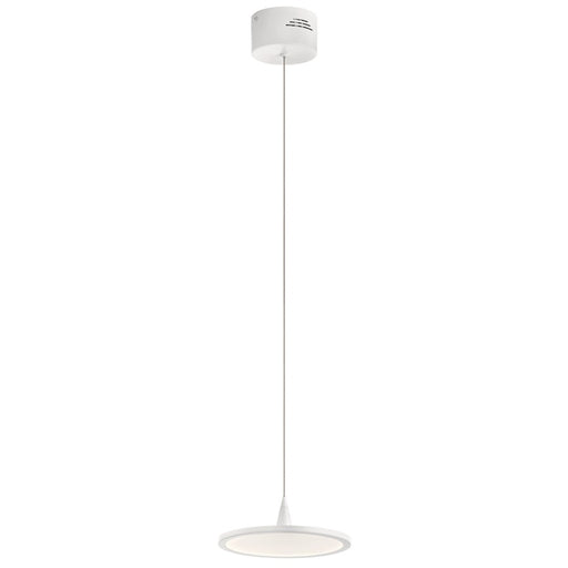 Kichler Jeno 9in LED Pendant | Contemporary White Steel and Acrylic Diffuser | Kitchen Island & Dining Room | 9 x 3.5 in | Model 83962WH