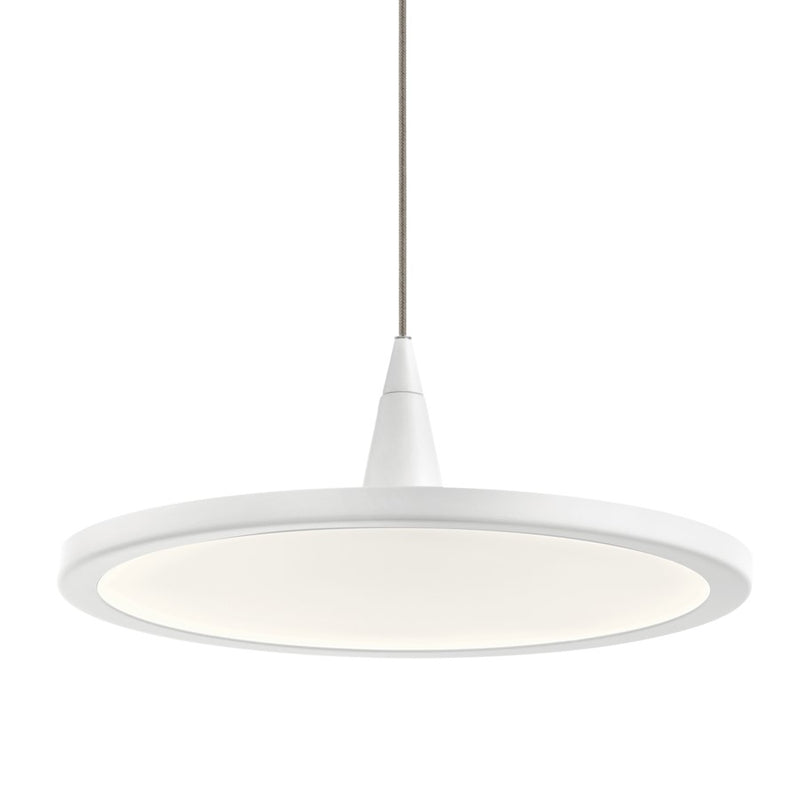 Kichler Jeno 9in LED Pendant | Contemporary White Steel and Acrylic Diffuser | Kitchen Island & Dining Room | 9 x 3.5 in | Model 83962WH