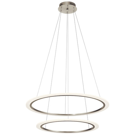 Kichler 2-Light LED Chandelier | Contemporary Brushed Nickel Steel | Dining Room & Living Room | 36 x 1 in | Model 83990