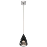 Kichler Zin 1 Light Teardrop Mini Pendant, Chrome/Smoked - 84019