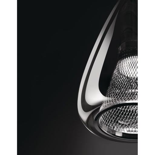 Kichler Zin 1 Light Teardrop Mini Pendant, Chrome/Smoked