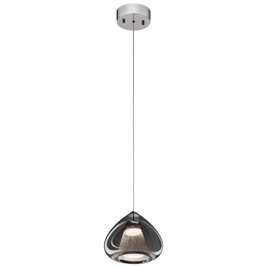 Kichler Zin 1 Light Wide Mini Pendant, Chrome/Smoked - 84020