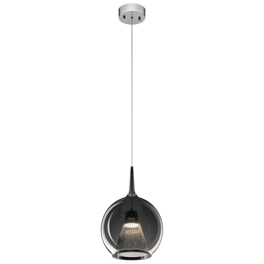 Kichler Zin 1 Light LED Mini Pendant, Chrome/Smoked - 84021