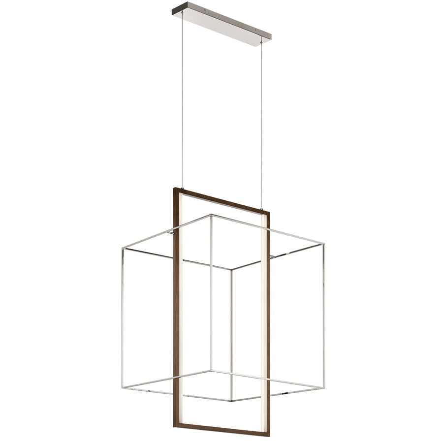Kichler Viho 2 Light LED Chandelier Foyer, Polished Nickel - 84044