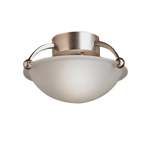 Kichler 12in 1-Light Semi-Flush Mount | Contemporary Brushed Nickel and Etched White Glass | Entryway & Hallway | 12 x 6.25 in | Model 8404NI