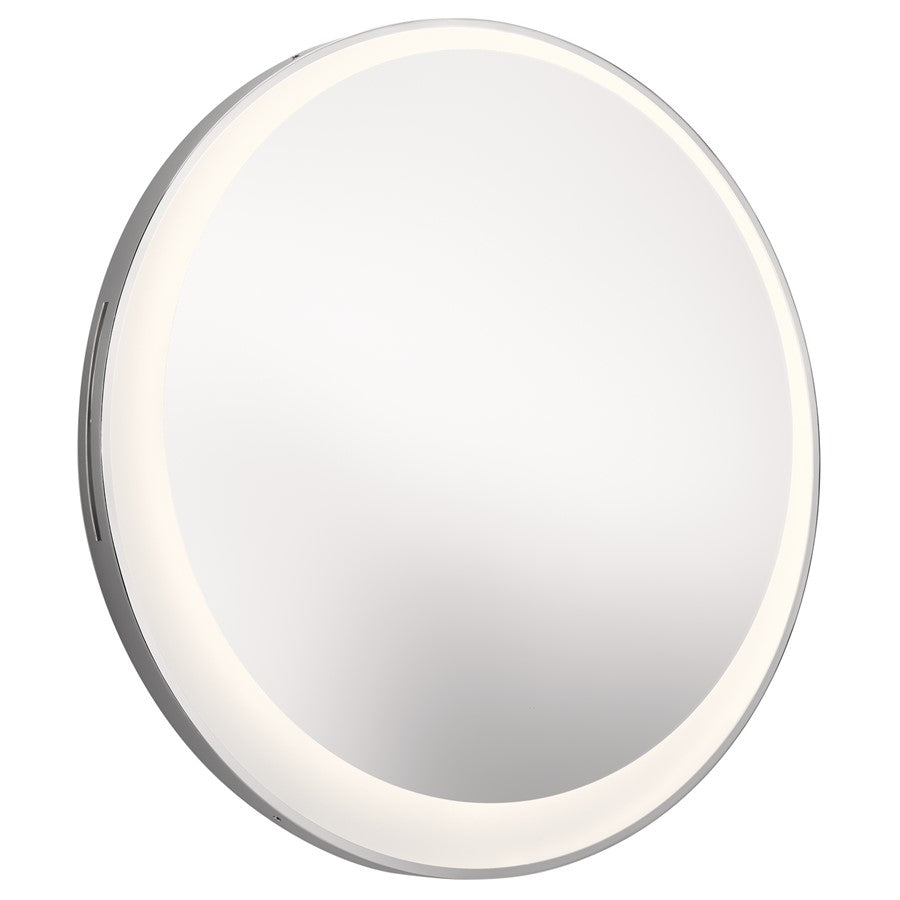 Kichler Optice Offset Round Lighted Mirror, Chrome/Mirror - 84077