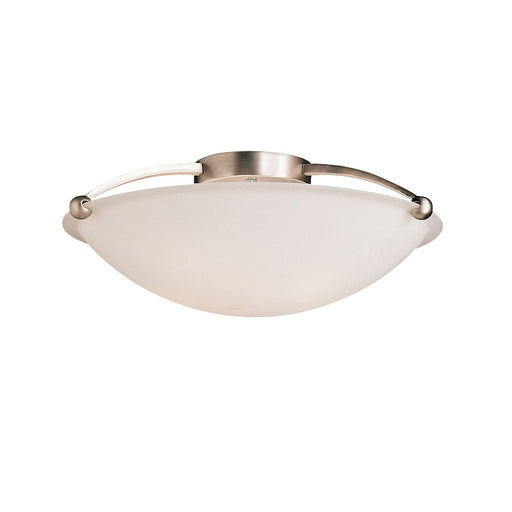 Kichler 25in 5-Light Semi-Flush Mount | Contemporary Brushed Nickel and Etched White Glass | Living Room & Bedroom | 25 x 9.5 in | Model 8407NI