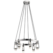 Kichler Ayse 6 Light Chandelier, Matte Black/Clear Bubble Crystal - 84126