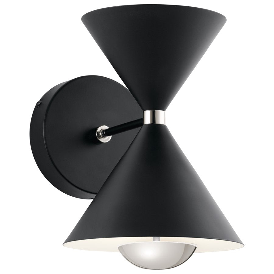 Kichler Kordan 2 Light Wall Bracket, Matte Black - 84131