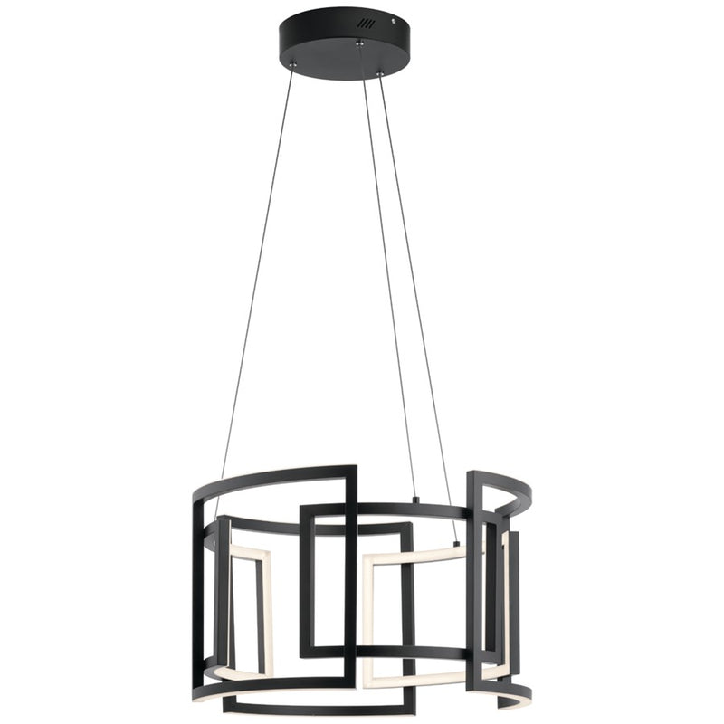 Kichler Melko 32in 9-Light Pendant | Contemporary Black Aluminum | Dining Room & Kitchen Island | 19 in H | Model 84134