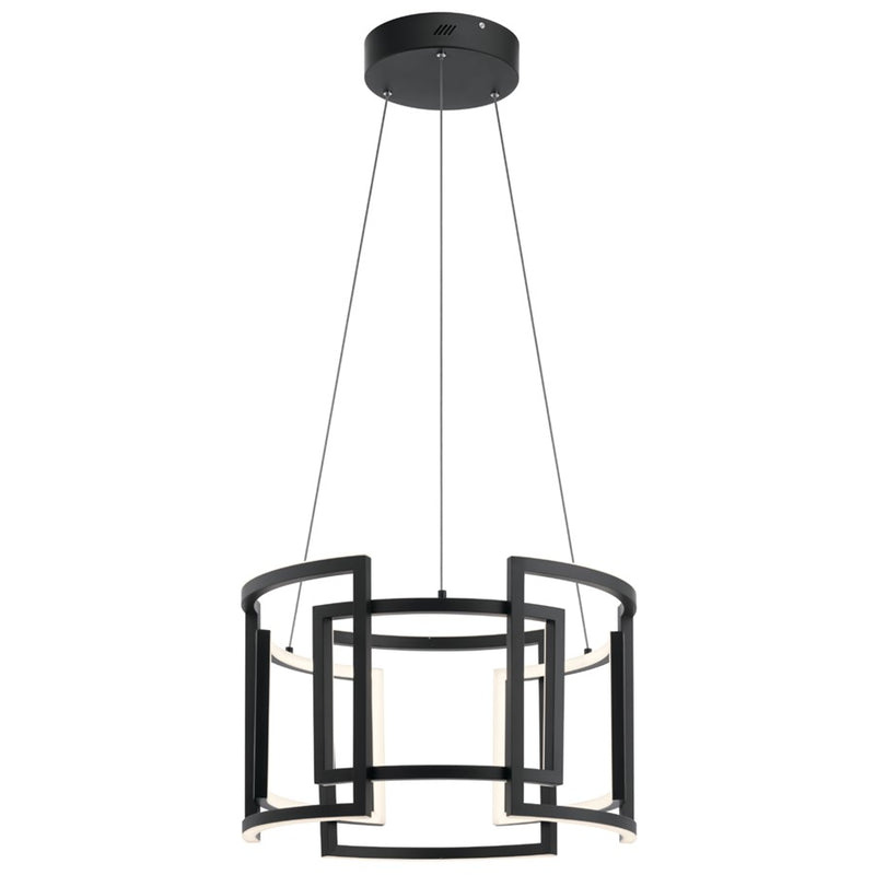 Kichler Melko 32in 9-Light Pendant | Contemporary Black Aluminum | Dining Room & Kitchen Island | 19 in H | Model 84134