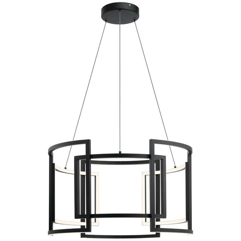 Kichler Melko 32in 9-Light Pendant | Contemporary Black Aluminum | Dining Room & Kitchen Island | 19 in H | Model 84134
