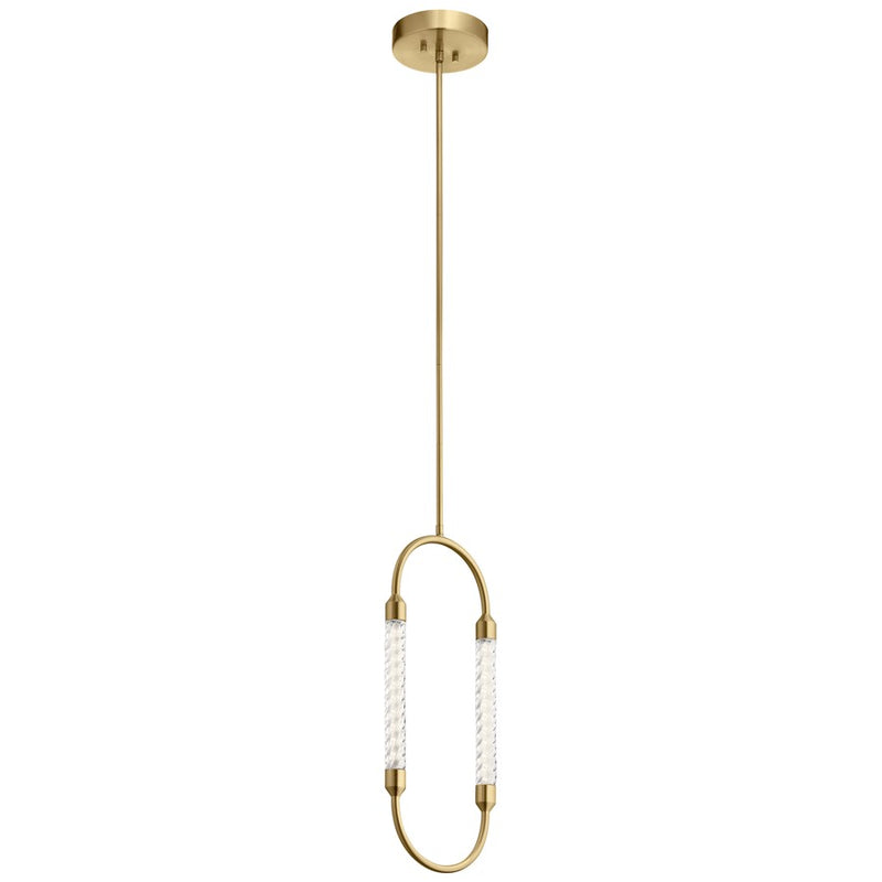 Kichler Delsey 1-Light LED Mini Pendant | Contemporary Polished Nickel and Clear Twisted Glass | Kitchen Island & Dining Room | Model 84151
