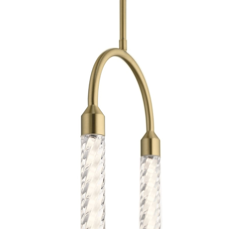 Kichler Delsey 1-Light LED Mini Pendant | Contemporary Polished Nickel and Clear Twisted Glass | Kitchen Island & Dining Room | Model 84151
