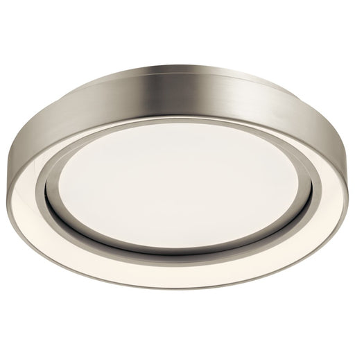 Kichler Fornello 14in LED Flush Mount | Contemporary Brushed Nickel and Glossy White Interior | Hallways & Bedrooms | 1100 Lumens | Model 84156