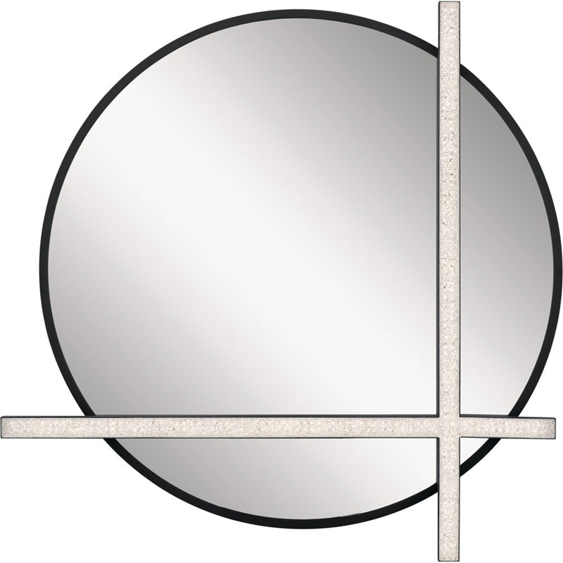 Kichler Kemena LED Lighted Mirror, Matte Black/Mirror