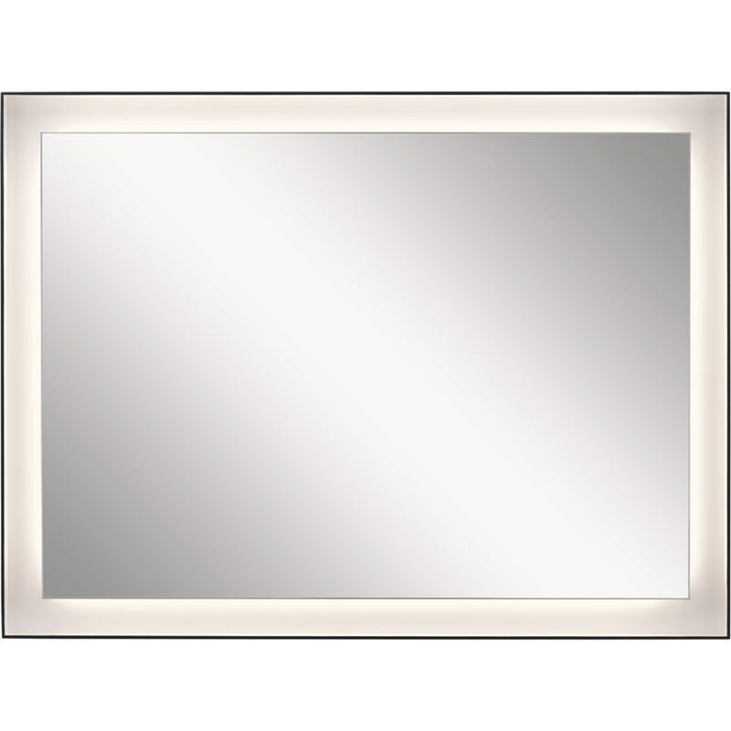 Kichler Ryame 24in Lighted Mirror | Contemporary Matte Black Steel Frame | Bathroom & Entryway | 23.5 x 23.6 x 31.5 in | Model 84167