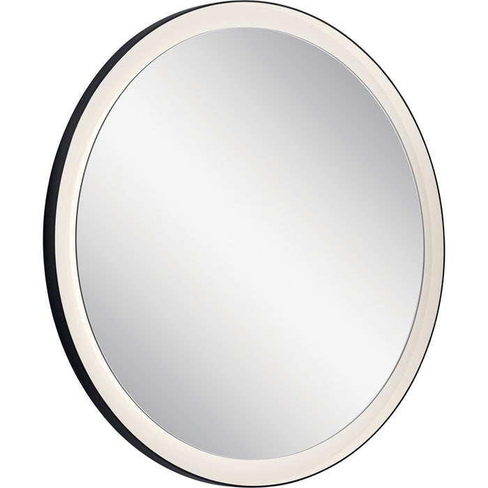 Kichler Ryame Round Lighted Mirror, Matte Black/Mirror - 84169