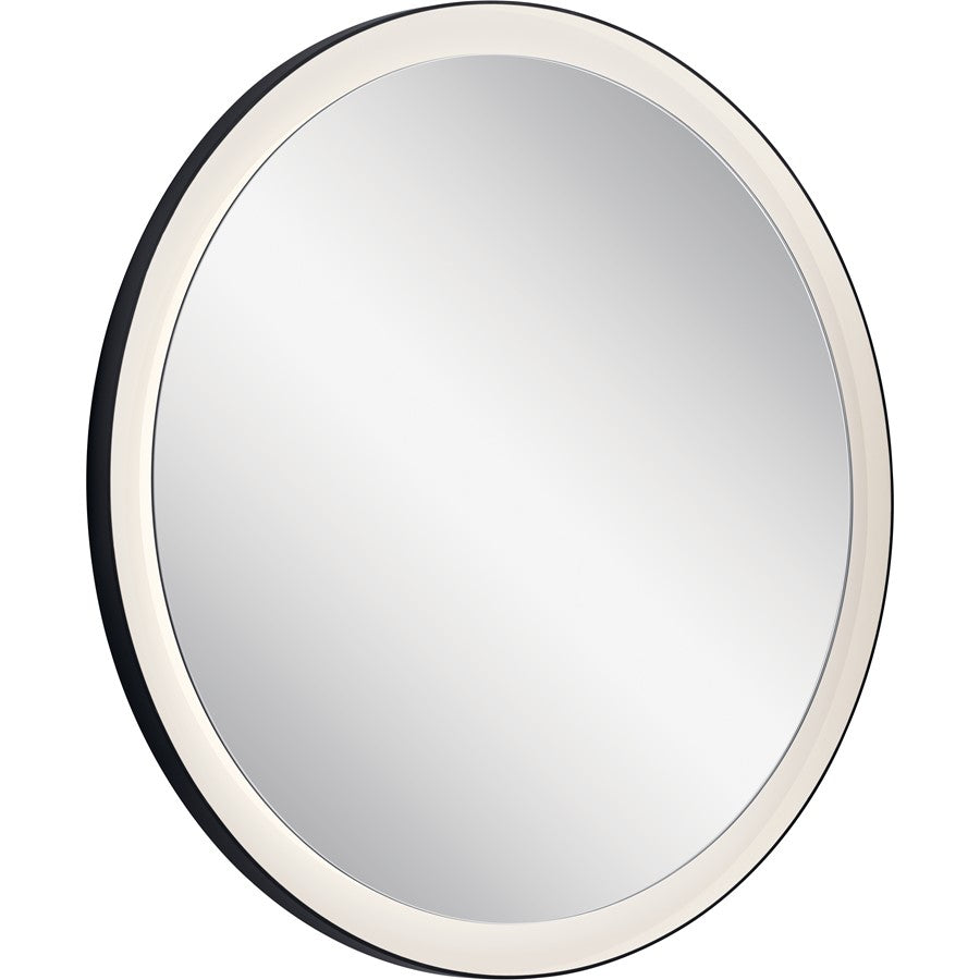 Kichler Ryame Round Lighted Mirror, Matte Black/Mirror - 84169
