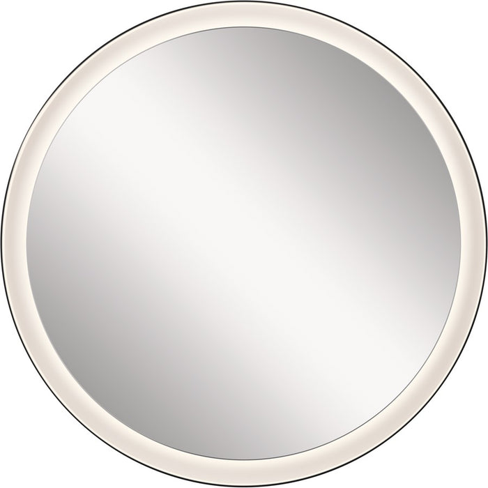 Kichler Ryame Round Lighted Mirror, Matte Black/Mirror
