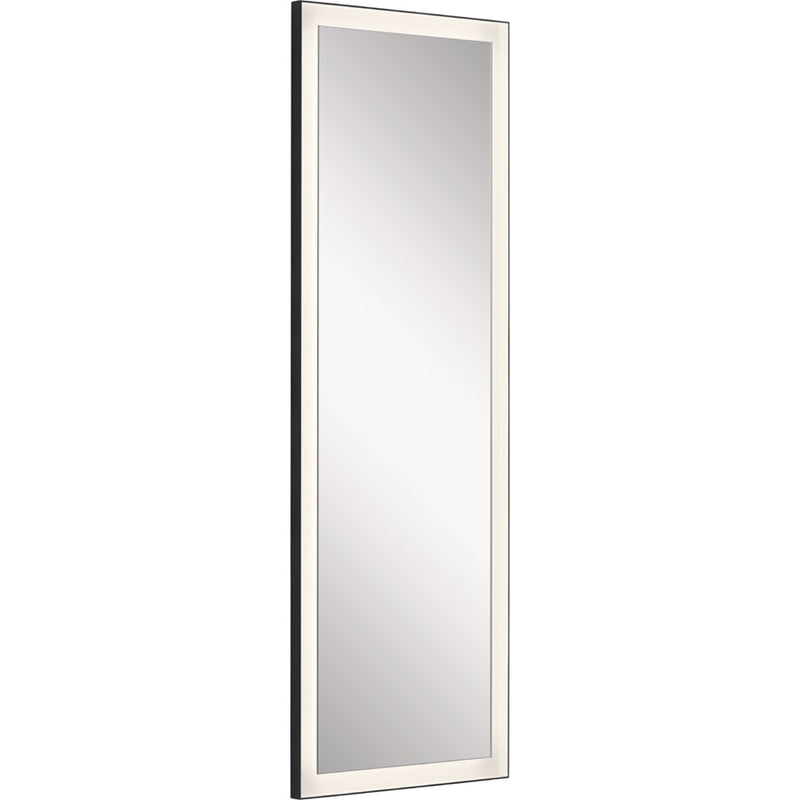 Kichler Ryame 20in x 59in Lighted Mirror | Contemporary Matte Black Steel Frame | Bathroom & Vanity | 20 x 20 x 59 in | Model 84173