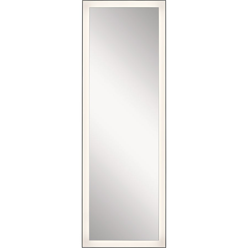 Kichler Ryame 20in x 59in Lighted Mirror | Contemporary Matte Black Steel Frame | Bathroom & Vanity | 20 x 20 x 59 in | Model 84173