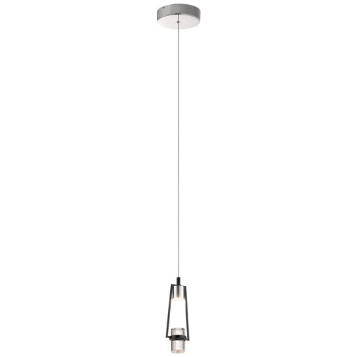 Kichler Ayse 1Lt LED Mini Pendant, Matte Black/Clear Bubble Crystal - 84188