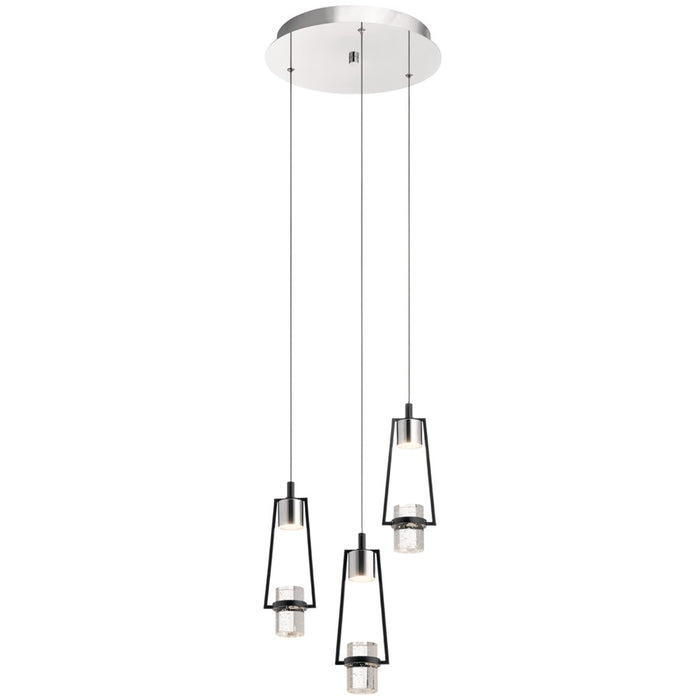 Kichler Ayse 1Lt Cluster Pendant, Matte Black/Clear Bubble Crystal - 84189