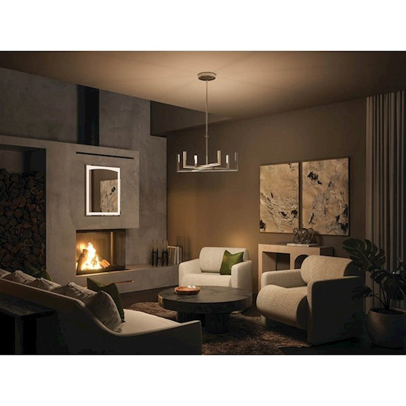 Kichler Priam 6-Light LED Chandelier | White Steel | Dining Room & Living Room | 2200 Lumens, 3000K, Dimmable | Model 84313WH