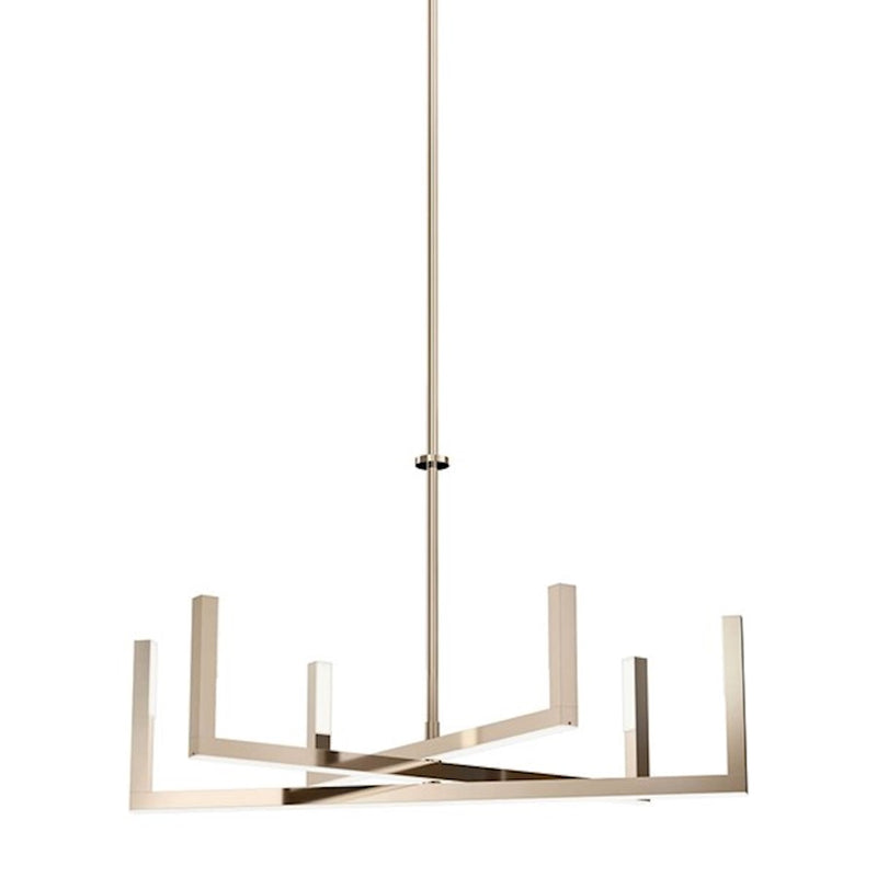 Kichler Priam 6-Light LED Chandelier | White Steel | Dining Room & Living Room | 2200 Lumens, 3000K, Dimmable | Model 84313WH