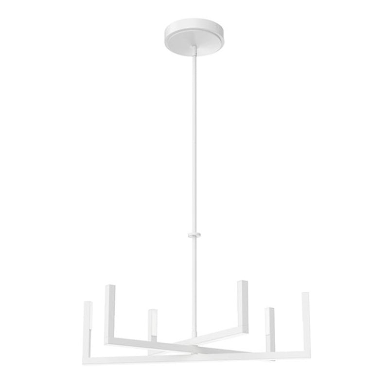 Kichler Priam 6-Light LED Chandelier | White Steel | Dining Room & Living Room | 2200 Lumens, 3000K, Dimmable | Model 84313WH
