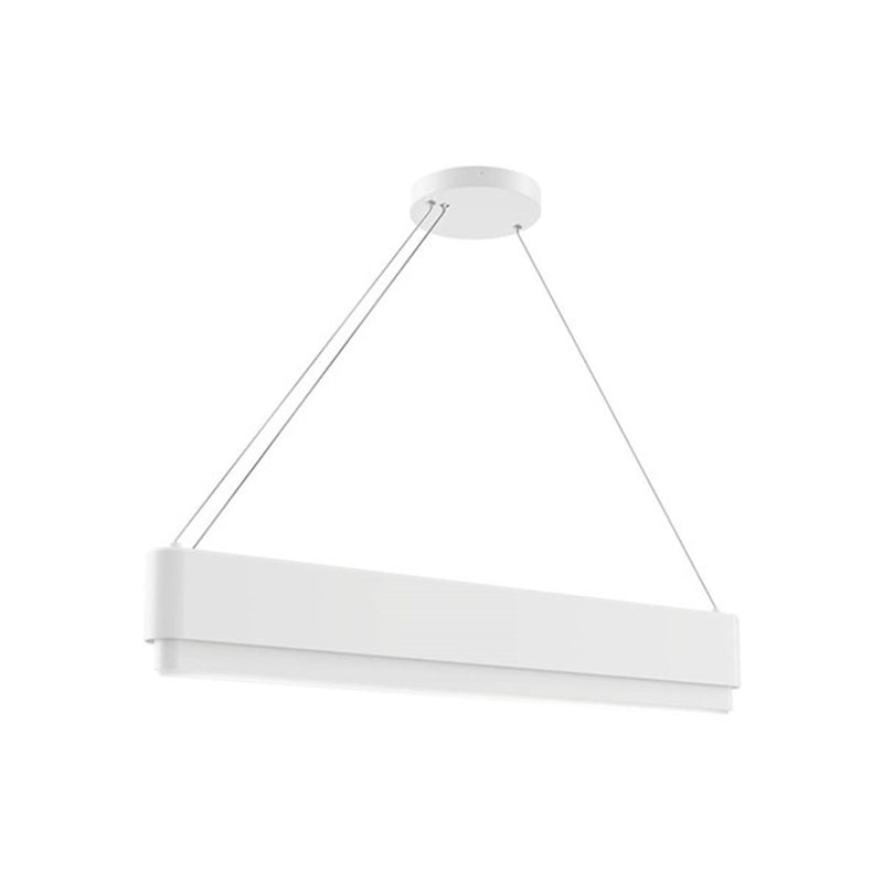Kichler Walman 35in 1-Light Linear Chandelier | White Steel | Kitchen Island & Dining Room | 1050 Lumens, 3000K, Dimmable | Model 84316WH